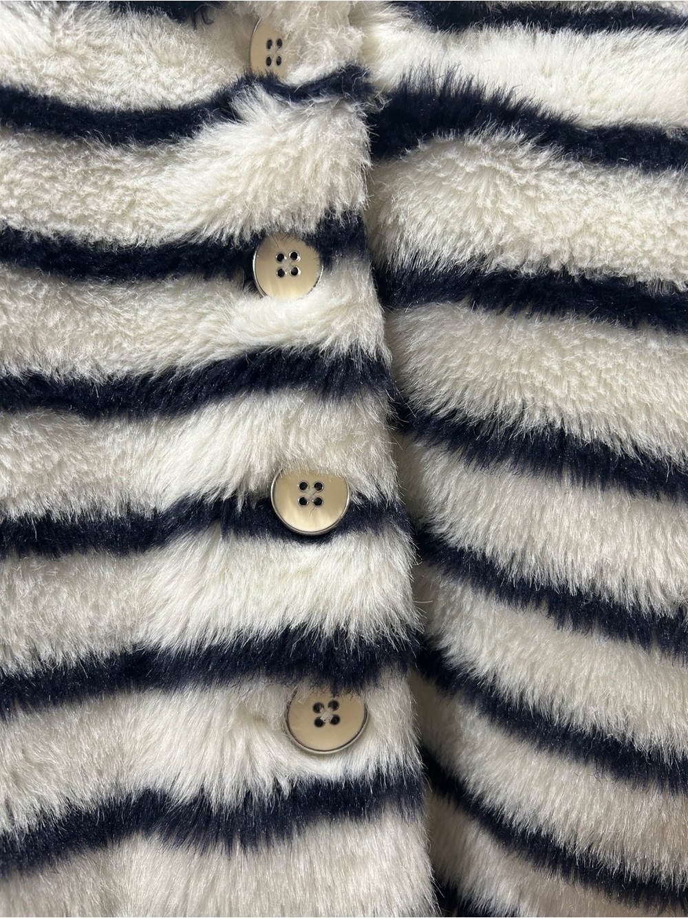 Janie and Jack x Juno Valentine Striped Faux Fur Coat Size 10-12 - Picture 2 of 6